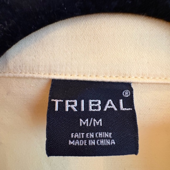 Tribal Yellow Jean Jacket Cropped Casual - Picture 2 of 5